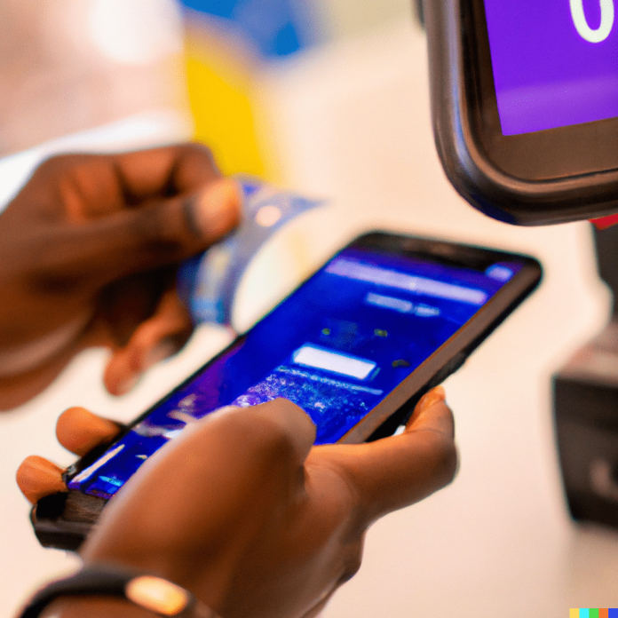 DALL·E-2022-12-07-10.09.39-photo-of-a-black-person-using-their-smartphone-to-make-a-digital-payment.png